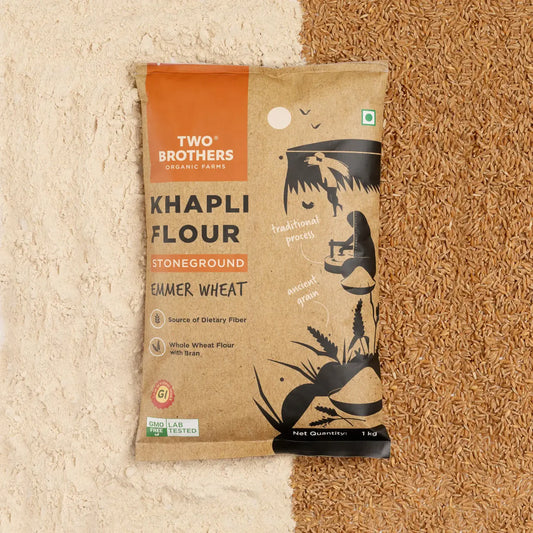 Khapli Wheat Atta (Emmer Wheat Flour) Atta Stone Ground | Two Brothers Organic Farms